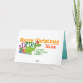 Merry Kerstmis Dinosaur 3D Cut & Fold Craft Card Feestdagen Kaart (Achterkant)