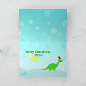 Merry Kerstmis Dinosaur 3D Cut & Fold Craft Card Feestdagen Kaart (Binnen)