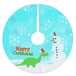 Merry Kerstmis Dinosaur en Snowman Kerstboom Rok