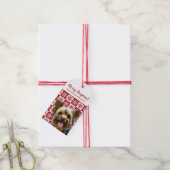 Merry Kerstmis Dogmas Yorkie Terrier Yorkshire Cadeaulabel (Met Touw)