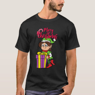 Merry Kerstmis Elf Candy Cane XMAS Feestdagen Adve T-shirt