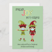 Merry Kerstmis Elf Face Mask Spread Joy 2020 Feestdagenkaart (Voorkant / Achterkant)