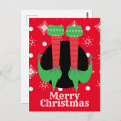 Merry Kerstmis Elf Feet Heels Snowflakes Briefkaart (Voorkant / Achterkant)