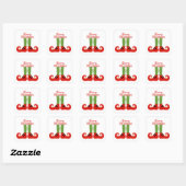 Merry Kerstmis Elf Feet Vierkante Sticker (Vel)