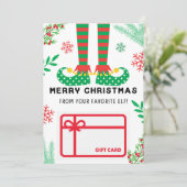 Merry Kerstmis Elf Gift Card Holder Kaart (Staand voorkant)