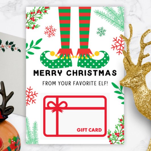 Merry Kerstmis Elf Gift Card Holder Kaart
