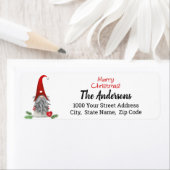 Merry Kerstmis Elf Gnome Return Label (Insitu)