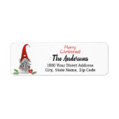 Merry Kerstmis Elf Gnome Return Label (Voorkant)