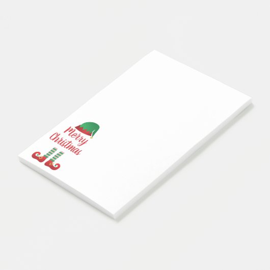 Merry Kerstmis Elf Outfit Green Red Post-it® Notes (Schuin)