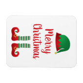 Merry Kerstmis Elf Pet Red Green Magneet (Horizontaal)