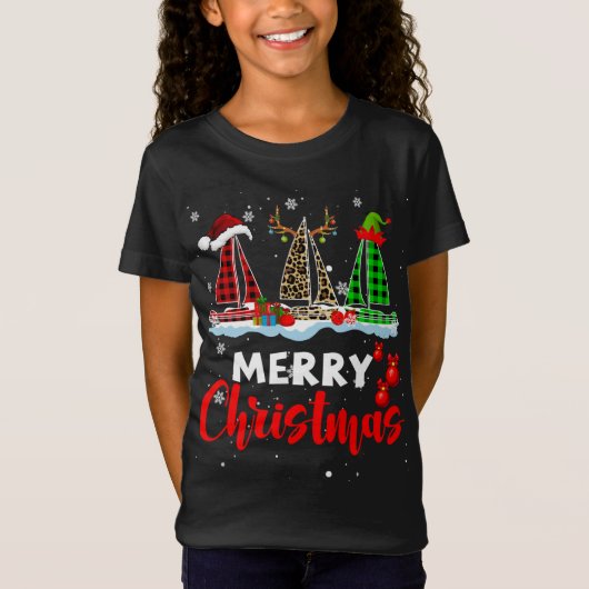 Merry Kerstmis ELF Reindeer Santa Pset Leopard S. T-shirt (Voorkant)