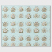 Merry Kerstmis en Dollar Turquoise Pattern Cadeaupapier (Vlak)