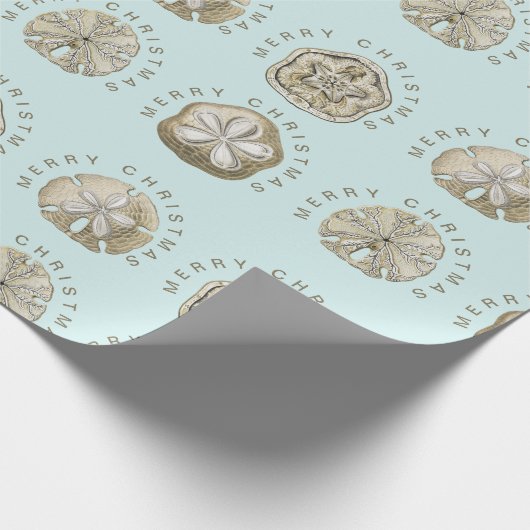 Merry Kerstmis en Dollar Turquoise Pattern Cadeaupapier (Hoek)