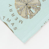 Merry Kerstmis en Dollar Turquoise Pattern Fleece Deken (Hoek)
