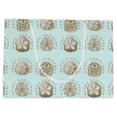 Merry Kerstmis en Dollar Turquoise Pattern Groot Cadeauzakje (Achterkant)