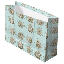Merry Kerstmis en Dollar Turquoise Pattern Groot Cadeauzakje