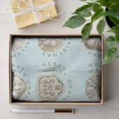 Merry Kerstmis en Dollar Turquoise Pattern Tissuepapier (Geschenk)