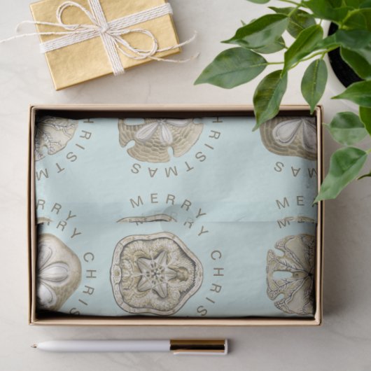 Merry Kerstmis en Dollar Turquoise Pattern Tissuepapier (Geschenk)
