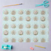 Merry Kerstmis en Dollar Turquoise Pattern Tissuepapier (Craft)