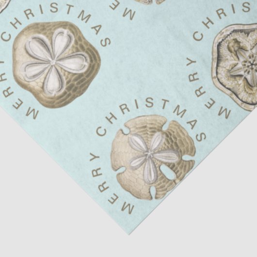 Merry Kerstmis en Dollar Turquoise Pattern Tissuepapier (Detail)