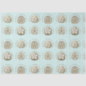 Merry Kerstmis en Dollar Turquoise Pattern Tissuepapier (Voorkant)