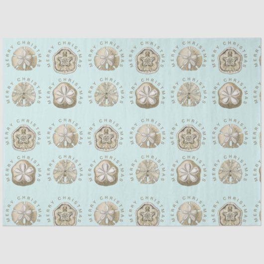 Merry Kerstmis en Dollar Turquoise Pattern Tissuepapier (Voorkant)