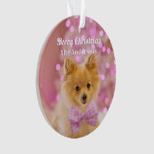 Merry Kerstmis en naam personaliseren, Cute Dog/Tr Ornament (voorkant)