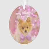 Merry Kerstmis en naam personaliseren, Cute Dog/Tr Ornament (voorkant)