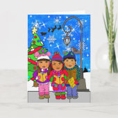 Merry Kerstmis feestdag kinderwagens Kaart (Voorkant)