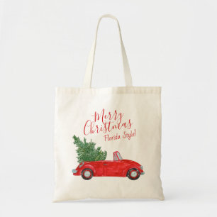 Merry #Kerstmis #Florida Style Rode auto Tote Bag