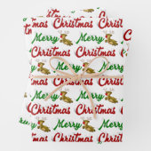 Merry Kerstmis Flying Reindeer Red script Inpakpapier Vel (In situ)