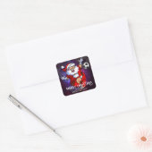 Merry Kerstmis Football Santa Persoonlijk Vierkante Sticker (Envelop)