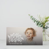 Merry Kerstmis Foto Lettered Holiday Feestdagenkaart (Staand voorkant)