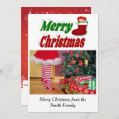 Merry Kerstmis foto-typografie Feestdagenkaart (Voorkant / Achterkant)