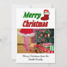 Merry Kerstmis foto-typografie Feestdagenkaart