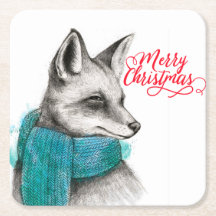 Merry Kerstmis Fox Drawing