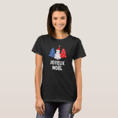 Merry Kerstmis Franse boom France Lovers Flag Joy T-shirt (Voorkant volledig)