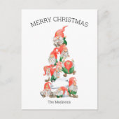 Merry Kerstmis Funny Gnomes Tree Feestdagenkaart (Voorkant)