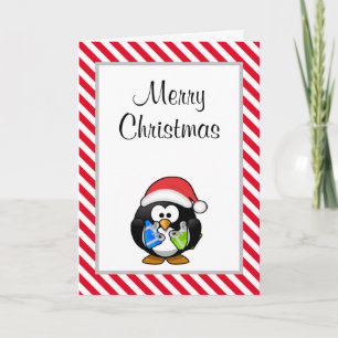 Merry Kerstmis Funny Penguin-kerstkaart Kaart