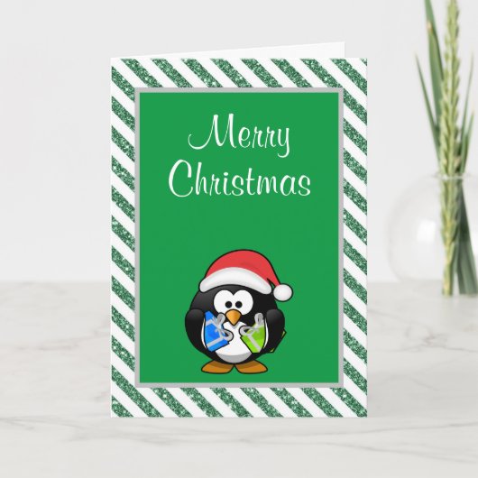 Merry Kerstmis Funny Penguin-kerstkaart Kaart (Voorkant)