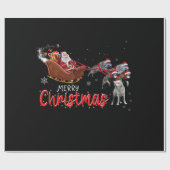 Merry Kerstmis Funny Santa Riding Wolf Cadeaupapier (Vlak)