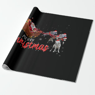 Merry Kerstmis Funny Santa Riding Wolf Cadeaupapier