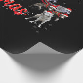 Merry Kerstmis Funny Santa Riding Wolf Cadeaupapier (Hoek)