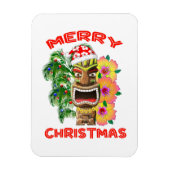 Merry Kerstmis Funny Santa Tiki Magneet (Verticaal)