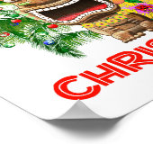 Merry Kerstmis Funny Santa Tiki Poster (Hoek)