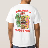 Merry Kerstmis Funny Santa Tiki T-shirt (Achterkant)