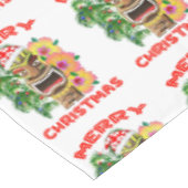 Merry Kerstmis Funny Santa Tiki Tafelkleed (Gekanteld)