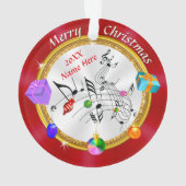 Merry Kerstmis Gepersonaliseerde Musical Note Orna Ornament (achterkant)