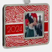 Merry Kerstmis - Gepersonaliseerde versiering Verzilverd Omlijst Ornament (Rechts)