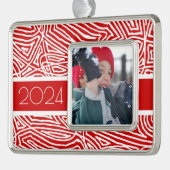 Merry Kerstmis - Gepersonaliseerde versiering Verzilverd Omlijst Ornament (Links)